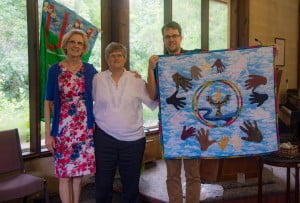 Pictured (L to R) are UUCT Supporting Friend Chris Hanna, Interim Minister Rev. Charlotte Lehmann, and Lee Chipps-Walton (the leading energy behind our UU Tallahassee-Kisii Partnership Committee)