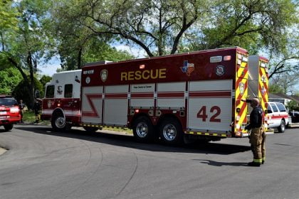 fire recuse truck at intersection