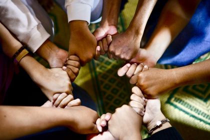 interwoven hands